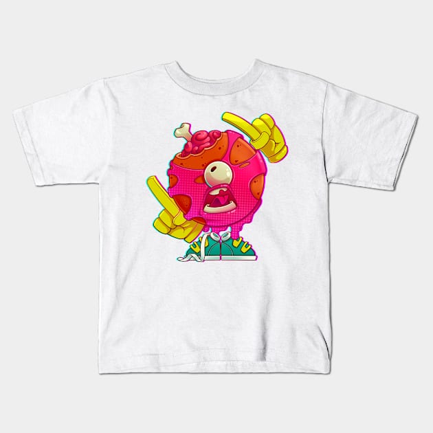 Meat Donut Kids T-Shirt by DimkaDesh